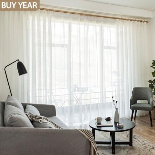 Modern Simplicity Curtains for Living Dining Room BedroomWhite Gauze Gauze Pure-color Modern Tulle FashionVoile KitchenCurtains