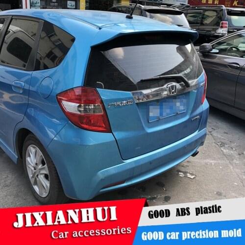 For Fit Spoiler 2008-2013 Honda Jazz yck Spoiler ABS plastic Material Car Rear Wing Color Rear Spoiler