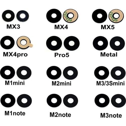 New Camera Glass Lens Back Rear Lens with Glue for Meizu MX3 MX4 MX4pro MX5 Pro5 Pro6 Pro7 M1 M2 M3 M3s mini M5 M5s Note Metal