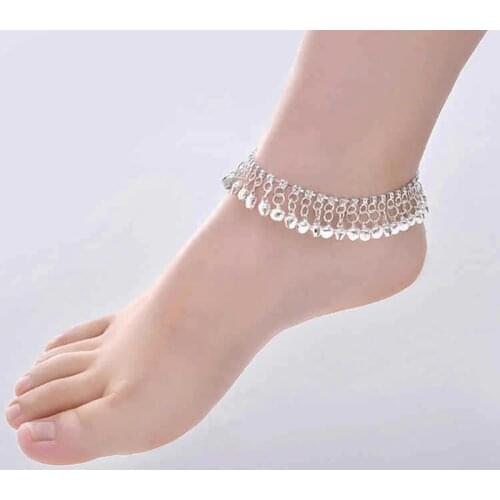 Foot Decoration Anklet Adjustable Vintage Style Bell Foot Anklet Charm Anklet Bell Tassels Anklet Leg Foot Chain Jewellery
