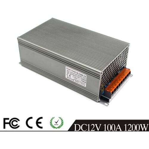 Universal Power Supply DC 12V 100A 1200W Switch Power Adapter Driver Transformer 110V 220V AC To DC12V for CNC CCTV Motor Lamp