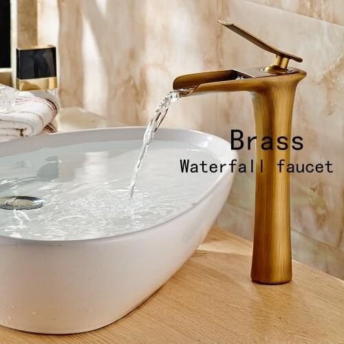 Waterfall bronze basin faucet home toilet basin faucet high-end faucet