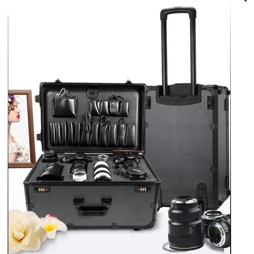 High quality Safety Protection Hand-pulled Toolbox Pull-rod box Large pulley suitcase Outdoor Photography Lamp holder package