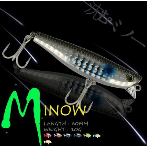 WALK FISH 60MM 10G Minnow Fishing Lure Sinking 3D Eyes Artificial Bait Saltwater Hard Bait Pike Bass Fishing Tackle