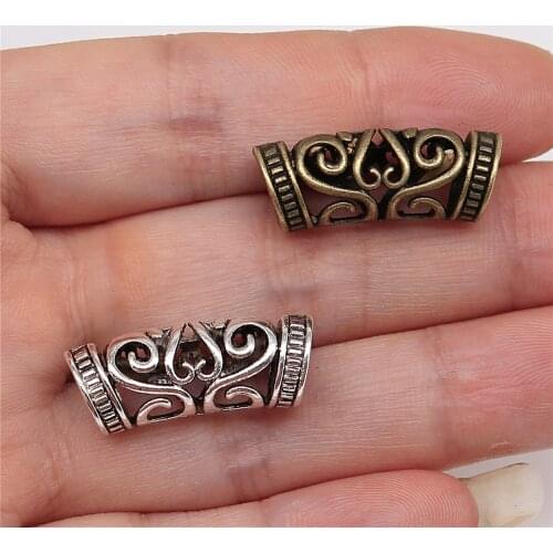 WYSIWYG 10pcs 10x10x25mm African Hair Braid Tube Metal Hollow Hair Dread Bead Dreadlock Cuffs Jewelry Decoration Accessories