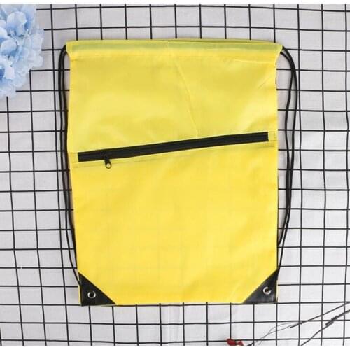 10pcs Drawstring 210polyest fabric waterproof folding Marketing PromotionBackpack With Zipper