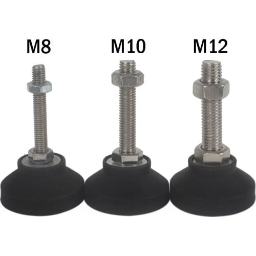 10Pcs Diameter M8 M10 M12 x 50mm Thread Type Adjustable Levelling Feet Furniture Glide Pad Every pack