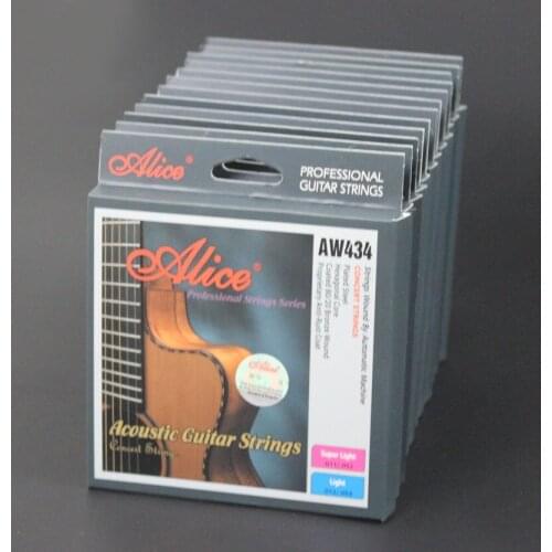 12 Sets Alice AW434 Hexagonal Core Coated 80/20 Bronze Wound Acoustic Guitar Strings