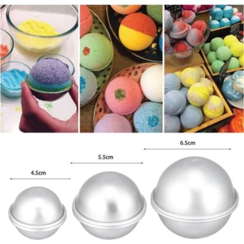 2PCS DIY Semicircle Sphere Bath Bomb Molds Aluminum Alloy Ball Sphere Bath Bomb Mold Cake Baking Pastry Mould