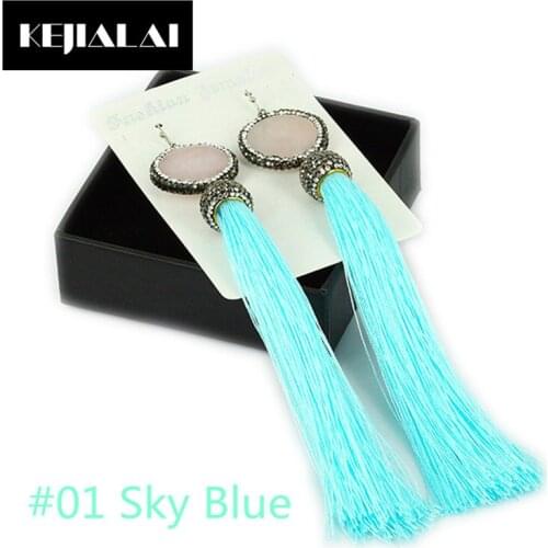 2017 Fashion Rhinestone Long Tassels Earrings Dangle Earring Bohemian Style Brincos Ethnic Jewelry for Women Girls Wedding Gifts