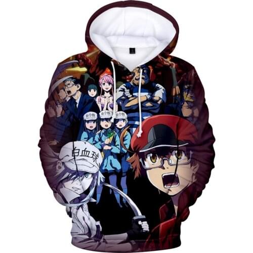 2021 3D Print Cells at Work! Hoodies Sweatshirt Hip Hop Streetshirt Hooded Sweatshirt Men/Women New Simple Fashion Clothes