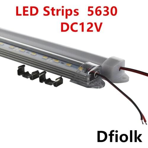 6pcs 30cm 5630 5730 DC12V hard rigid bar strip with U aluminum profile shell channel housing cabinet light kitchen light