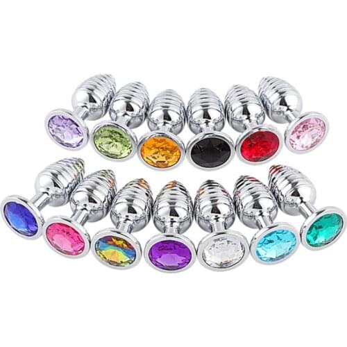 Butt Plug Sex Toys Mini Round Metal Smooth Screw Pattern Butt Small Tail Female/Male Dildo Intimate Butt Plug silver dildo
