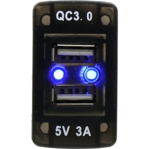 Dual USB Charger Car DC12V QC3.0 +5V 3A USB Power Socket Adapter Quick Charge Adapter Use for Honda 44X25.5mm