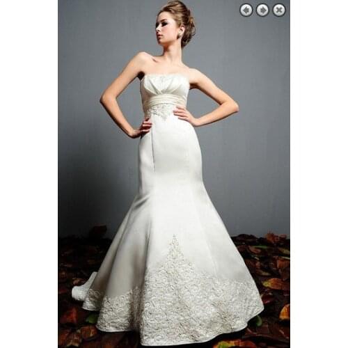 Free shipping zipper 2020 new fashion bridal gown plus size sweetheart embroidery satin beaded Mermaid mother of bride dresses