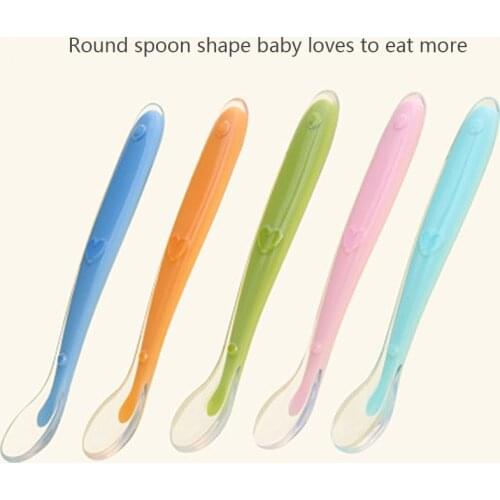 Lets Make Cute 2pc Silicone Sika Deer Cartoon Baby Spoon For Baby Feeding Breakfast Newborn Baby Products