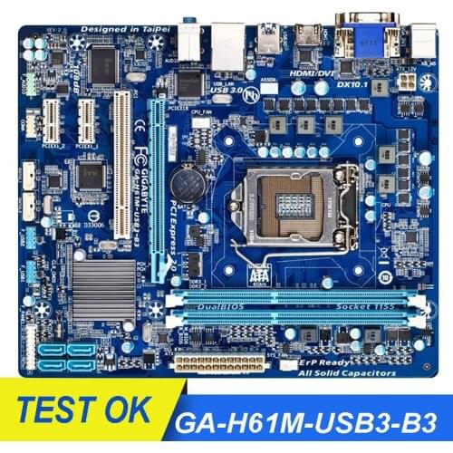For Gigabyte GA-H61M-USB3-B3 Motherboard Micro ATX Socket LGA 1155 DDR3 For Intel H61 DVI VGA Desktop Motherboards Used