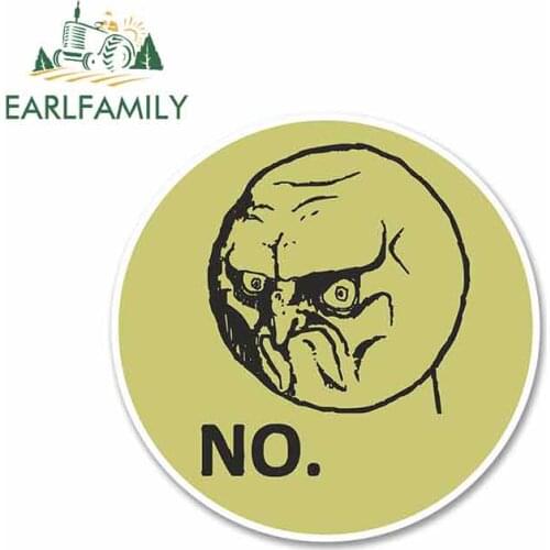 EARLFAMILY 13cm x 13cm for Meme Face Head Anime Bumper Trunk Truck Graphics Vinyl JDM RV VAN 3D DIY Fine Decal Accessories