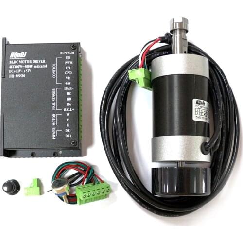 ER11 ER16 48V Brushless Spindle 400W 1200RPM WS5760-48 Closed Loop Drive WS500X
