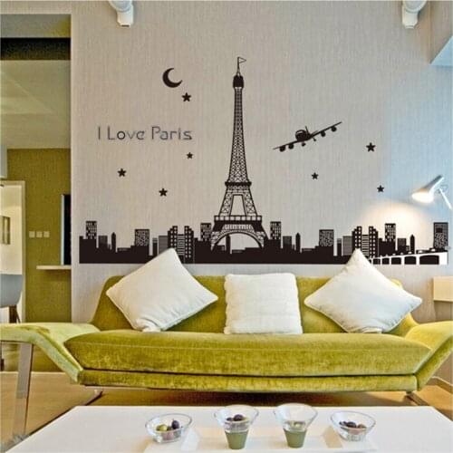 Eiffel Tower Luminous Wall Stickers Home Decor Living Room Bedroom Furniture Decals Sofa Background Kids Room Art Mural
