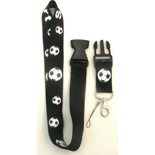 Football design neck Lanyard Phone Keychain ID straps Lanyards Black/white