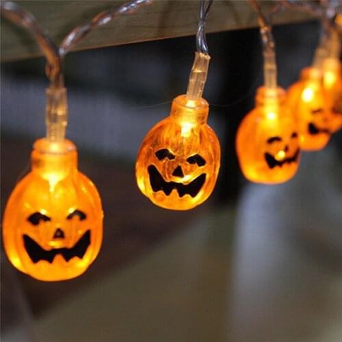 Halloween Decoration 3/5M led Pumpkin Lanterns String Lights Holiday Decorative Light For Halloween Costume Party Battery Flash