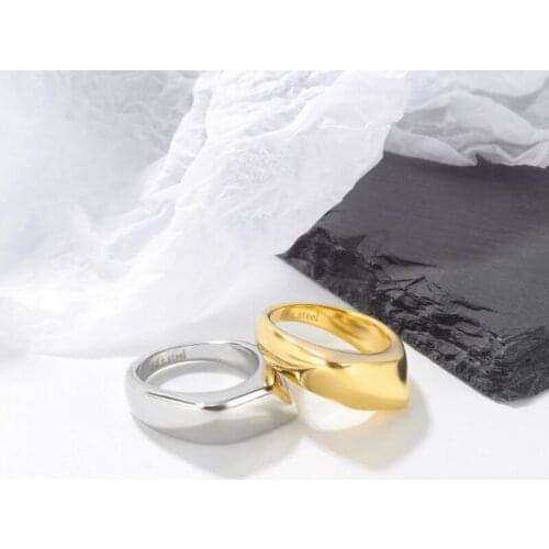 KKCHIC Hot Fashion Simple Stainless Steel Ring Personalized Men Women Versatile Geometric Glossy Ring Punk Style Party Jewelry