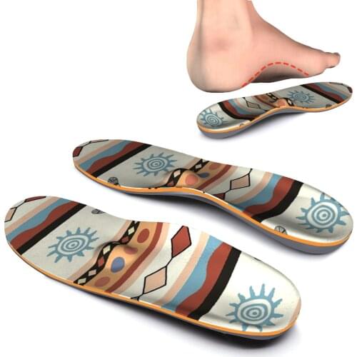 Creative Pattern Running Non-slip Arch Support Insole Orthotics Inserts Memory Foam Relieve Flat Feet, High Arch, Foot Pain