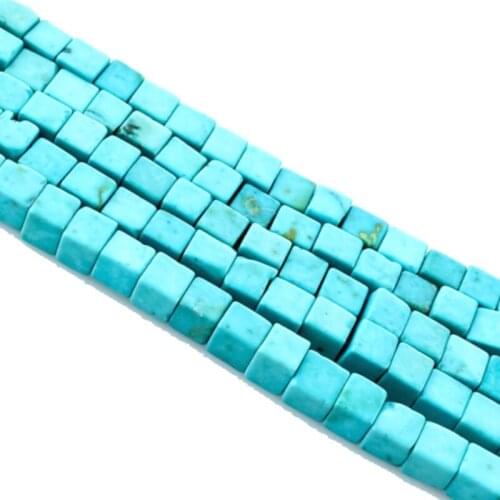 Natural stone square loose beads 4x4mm green stone small beads Made necklace DIY bracelet accessories 40cm