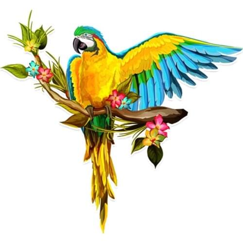 Hot Sell Personality Parrot with Wings Flight Colored Decor Car Sticker Personalized High Quality Vinyl Anti-UV PVC