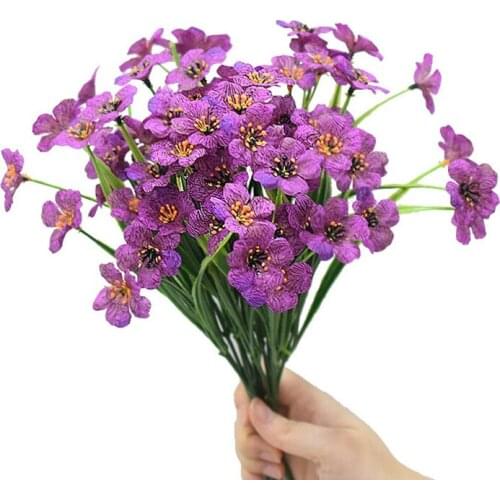Hot Outdoor Balcony Wedding Home Decoration Artificial Flower Spring Grass Green Plants Potted Plants Aquatic Violet Photo Props