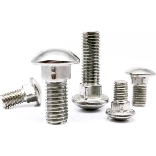 M4 M5 M6 M8 M10 M12 A2-70 304 Stainless Steel GB12 Shelf Desk Furniture Truss Round Head Square Neck Coach Bolt Carriage Screw
