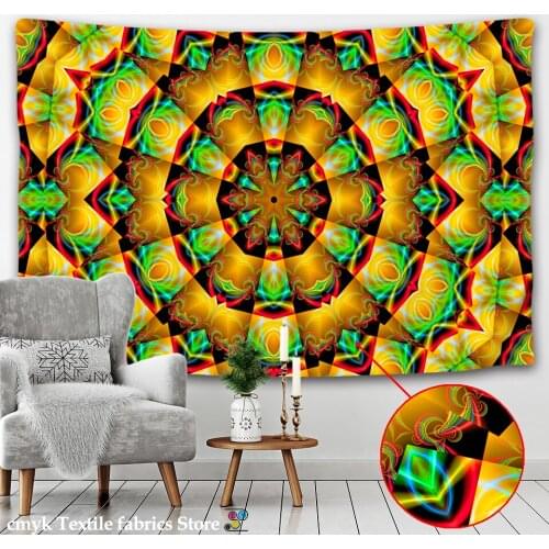 Mandala Tapestry Psychedelic Hippie Night Moon Tapestry Mandala Wall Carpet Wall Hanging Boho Decor Wall Cloth India Hand Wash