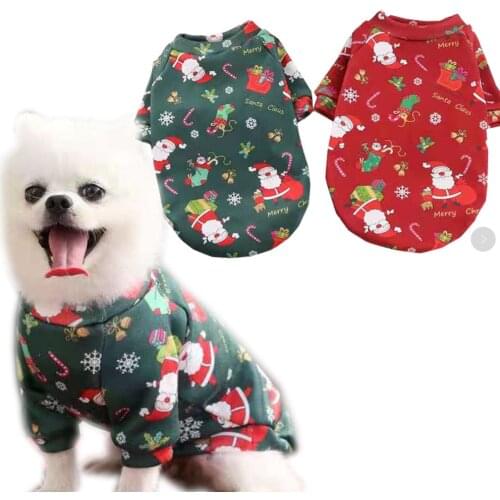 Cats and Dogs Fashion Chihuahua Poodle Clothes Christmas Printed Sweater Fall Winter Pet Supplies Dog Clothes