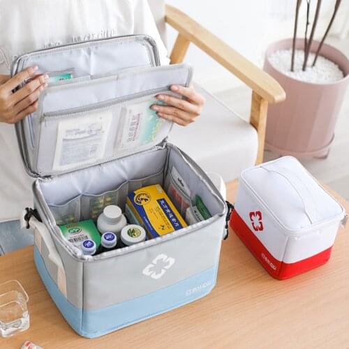 Multi-functional Layered Medical Box Bags Foldable First Aid Kit Container Home Storage Medicine Box Large Capacity Medical Box
