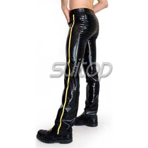 Suitop0.6mm latex jeans for men