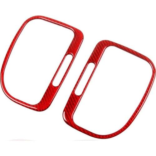 Dashboard Side Air Vent Cover Panel Frame Trim Sticker Carbon Fiber for Golf 6 MK6 2008 2009 2010 2011 2012 (Red)