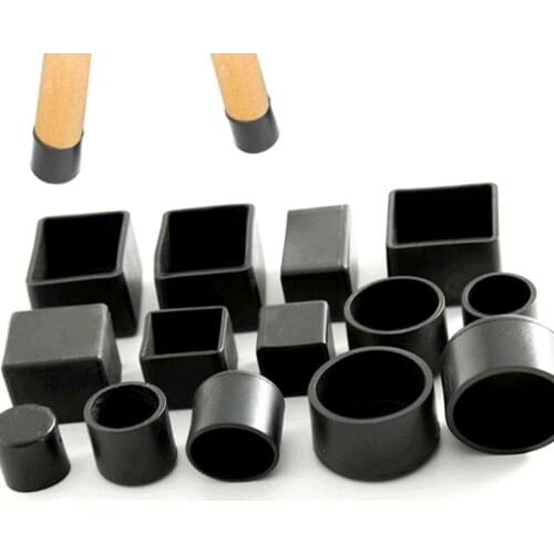 New Black Rubber Chair Leg Caps Feet Protector Pads Furniture Table Covers Socks Hole Plugs Dust Cover Furniture Leveling Feet