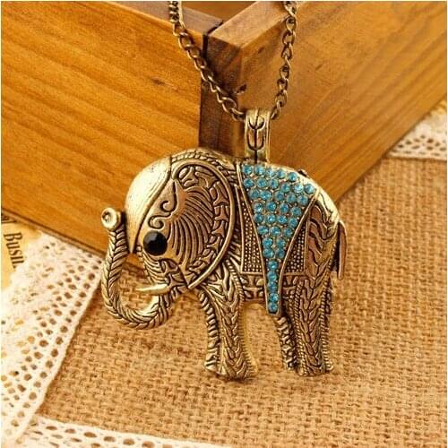 2021 new arrival Korean Fashion Necklace,Western vintage elephant necklace jewellery Sweater Chain wholesale for women