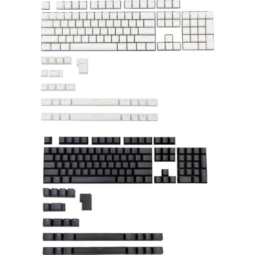 PBT Keycap 131 Key Douhle Shot Black White Through Keycap for Corsair STRAFE K65