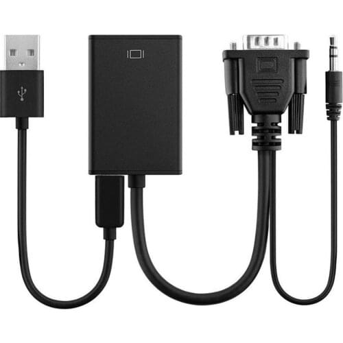 VGA Male to HDMI-compatible Female Converter Adapter Cable With Audio Output 1080P VGA Adapter for PC laptop to HDTV Projector