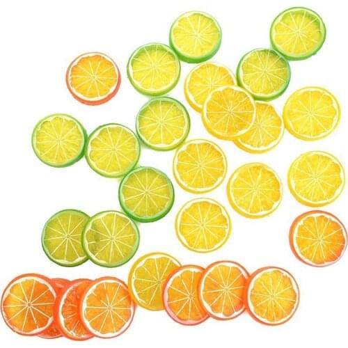 12 PCS Realistic Fake Artificial Lemon Limes Slice Simulation Fruit Model Decor Home Party Decoration Kids Cognitive Toys