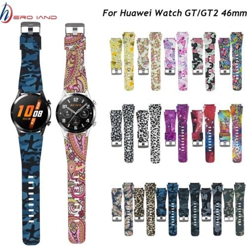 22mm Watchband For Huawei Watch GT2 46mm/ GT /GT Active Silicone Soft Wrist Strap For Amazfit GTR 47mm Stratos 3 2 2s Bracelet