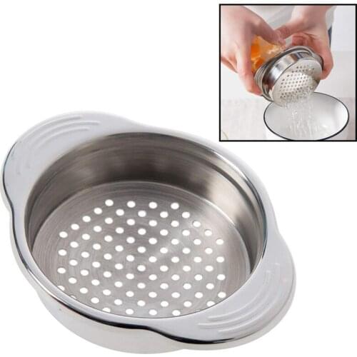 Stainless Steel Food Can Strainer Sieve Tuna Press Lid Oil Drainer Remover, Unique No-Mess Dishwasher Safe Design