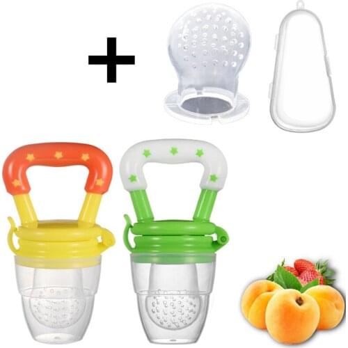 Baby Food Pacifier Clips Soother Holder Kids Baby Nipple Feeder Silicone Pacifier Fruits Infant Feeding Supplies Soother Nipples