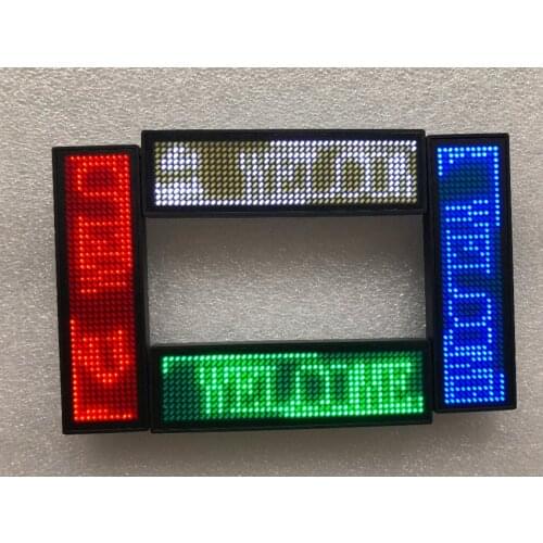 HD-NT44 Green Color Scrolling Message Led Name Badge 44x11 Pixel Single Color USB Rechargeable Led Name Tag For chest card Label