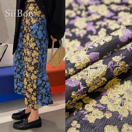 Siiboo french style embossed flower jacquard fabric for women suits dress skirt top Tejido Jacquard sp6200
