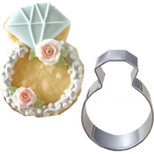 1pcs/set Cookie Cutter Molds Stainless Steel DIY Star Diamond ring shape Molds Fondant Pastry Decorating Baking Kitchen Tools