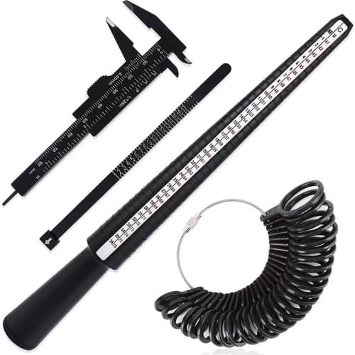 1pcPlastic Stick Finger Sizer Measuring Tool Ring Mandrel Gauge Stick Enlarger Tools Set Vernier Caliper Kit For Jewelry Making
