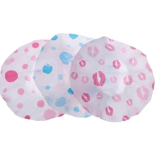 1Pcs Waterproof Shower Cap Thicken Saunas Bath Hat Hair Protective Cap For Women Kids Kids Hair Bathing Cap Random